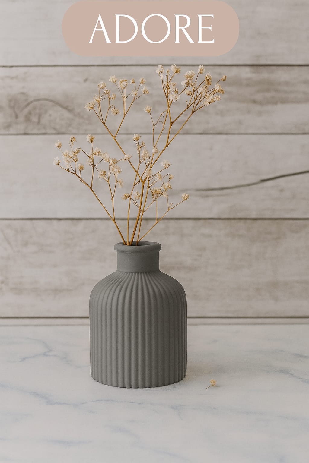Textured vase grey